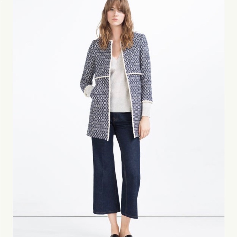 Blue & White Patterned Coat
